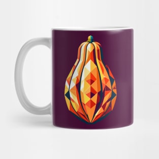 Polygonal Papaya Essence: Tropical Artwork Mug